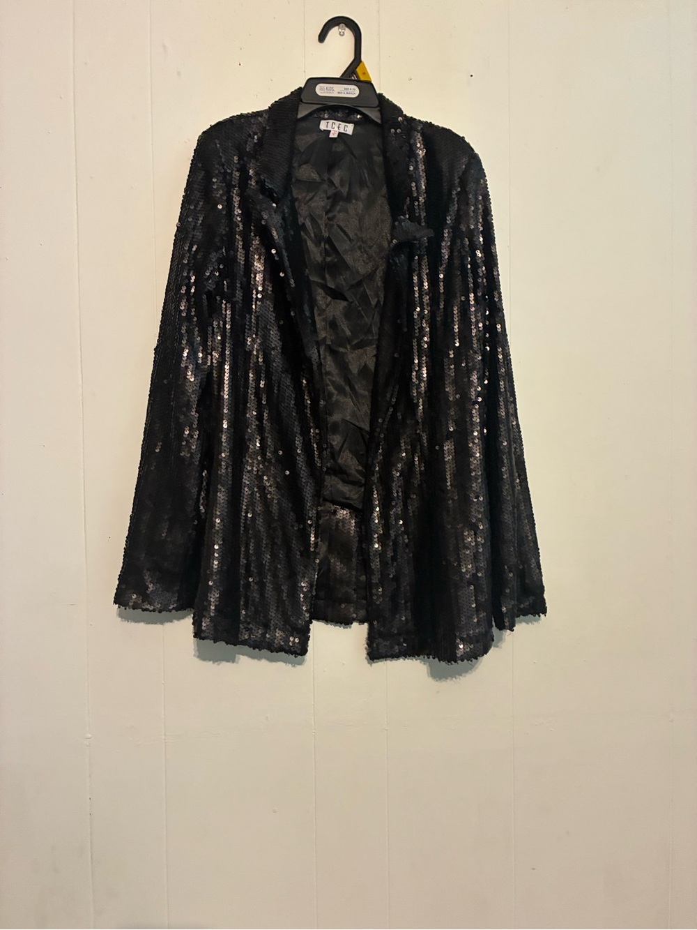 TCEC Black Sequin Open Jacket